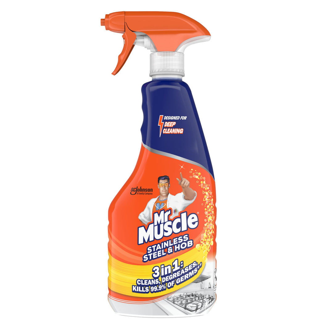 Mr Muscle Stainless Steel & Hob 3 in 1 Cleaner Sprays, 530ml