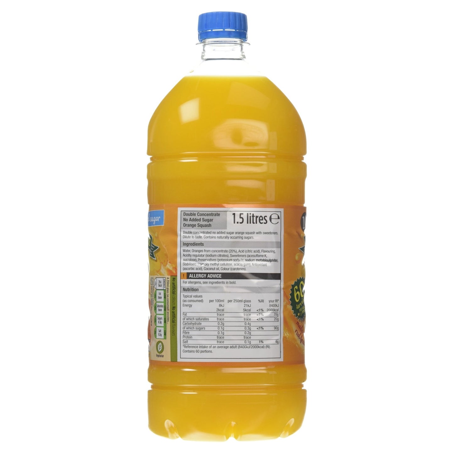 Morrisons Orange Squash No Added Sugar 1.5 litre