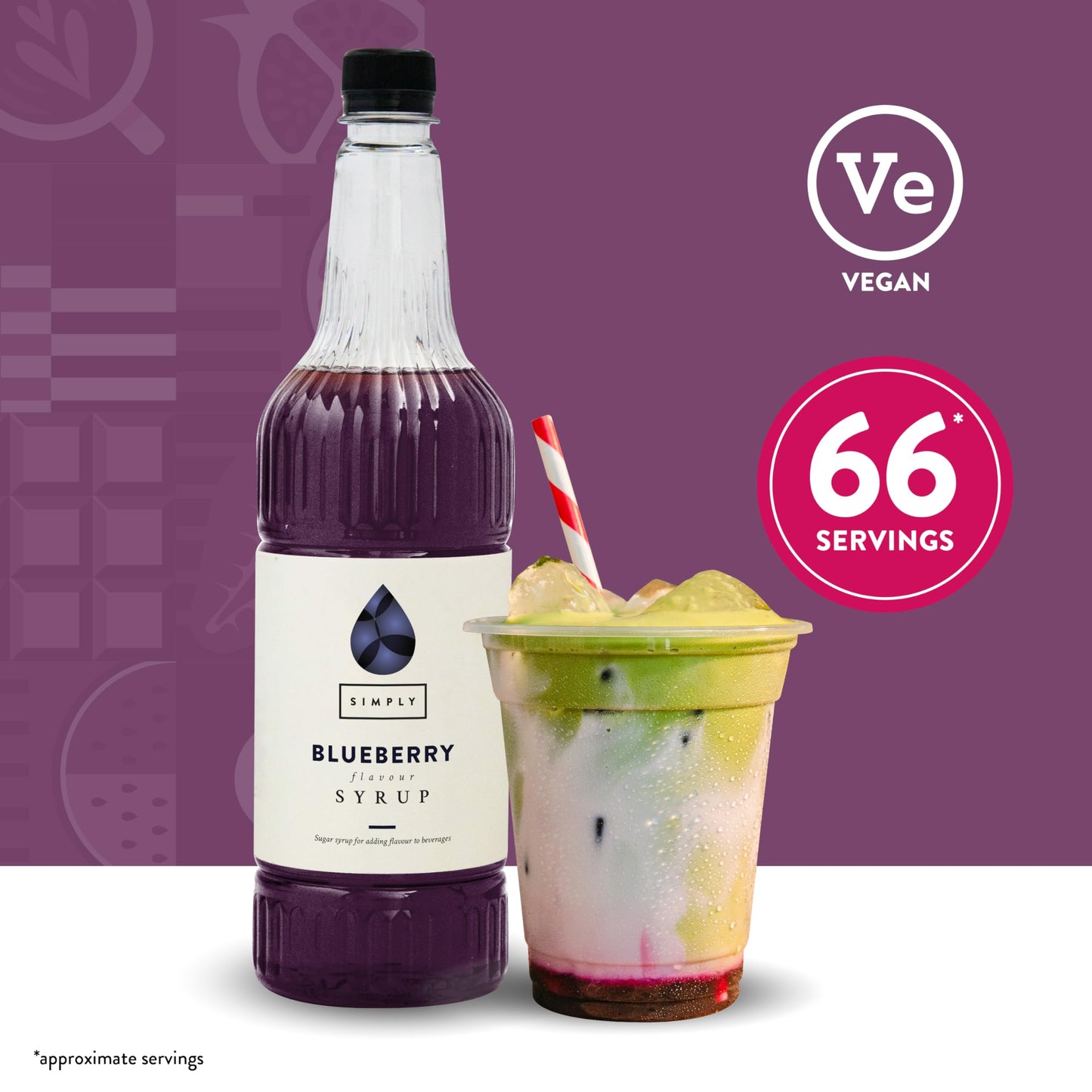 Simply Blueberry Syrup, Vegan & Nut Free Flavoured Syrup for Coffee, Cocktails & Baking (1 Litre)