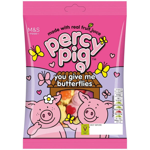 M&S Percy Pig You Give Me Butterflies Fruit Gums, 150g