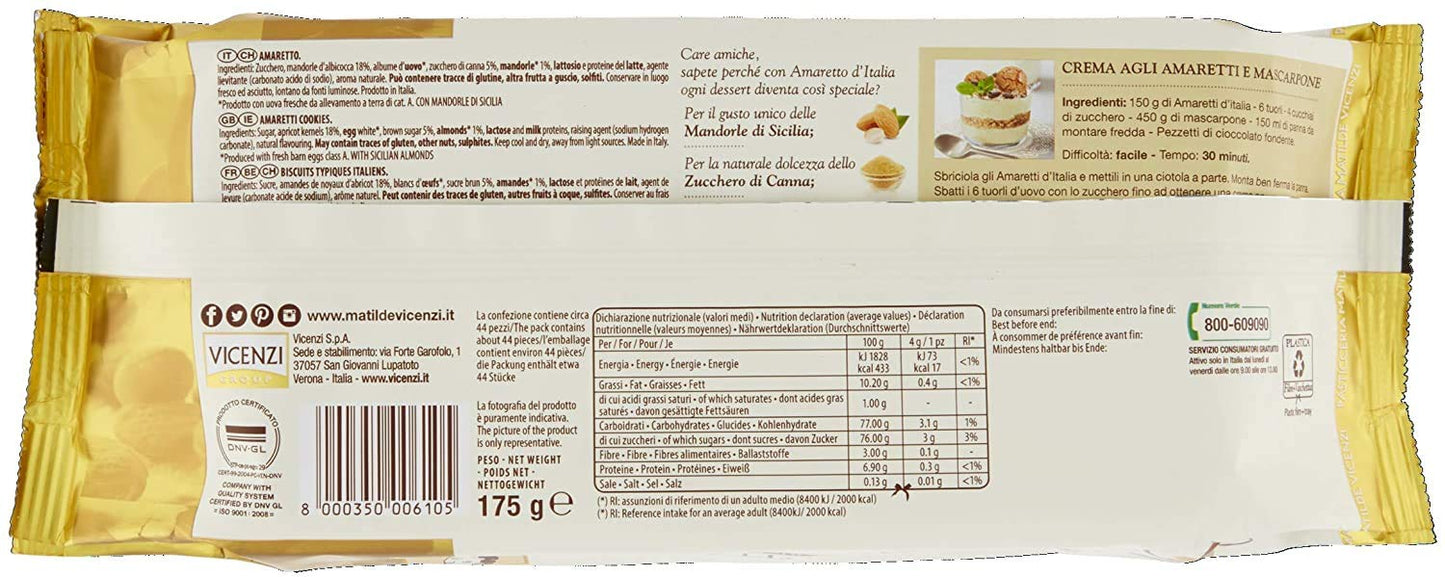Vicenzi Amaretto D'Italia 6 Pieces Of 175 Grams