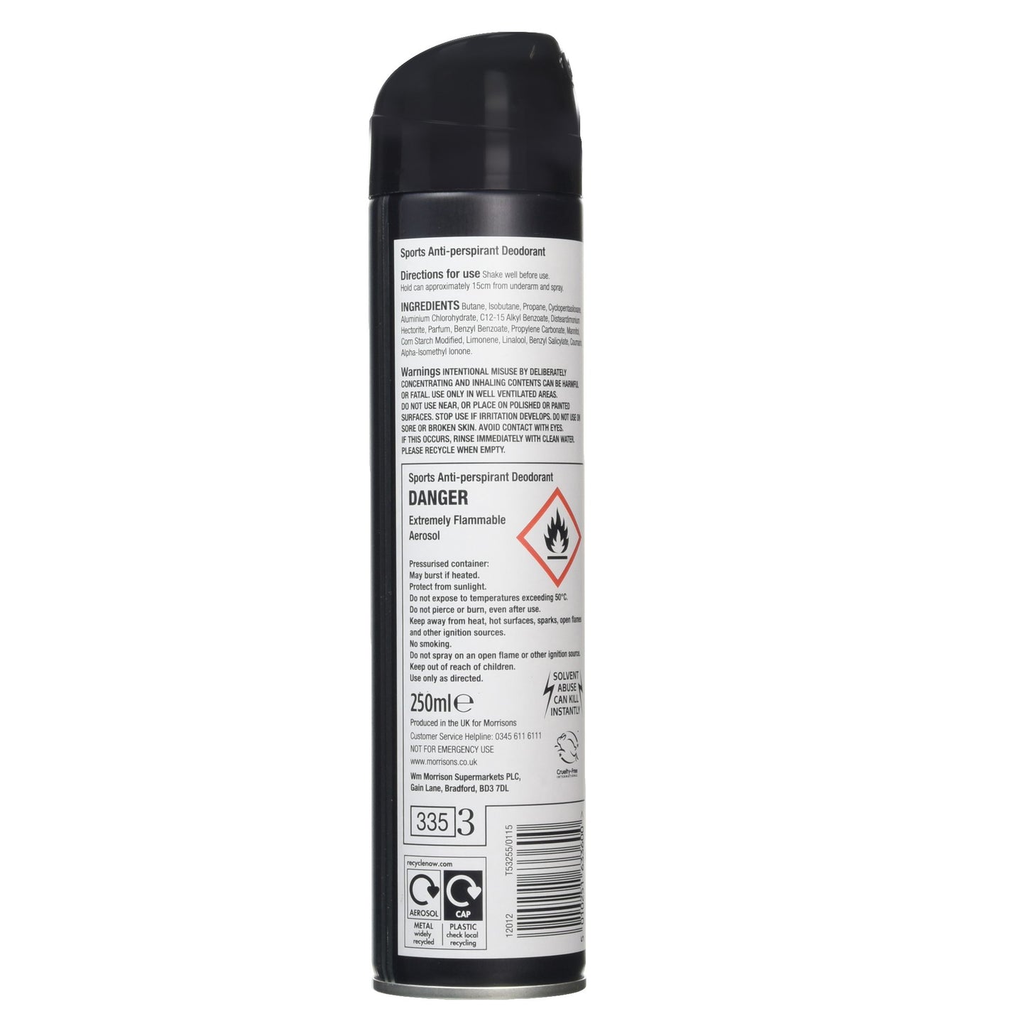 Morrisons Sports Anti-Perspirant Deodorant, 250ml