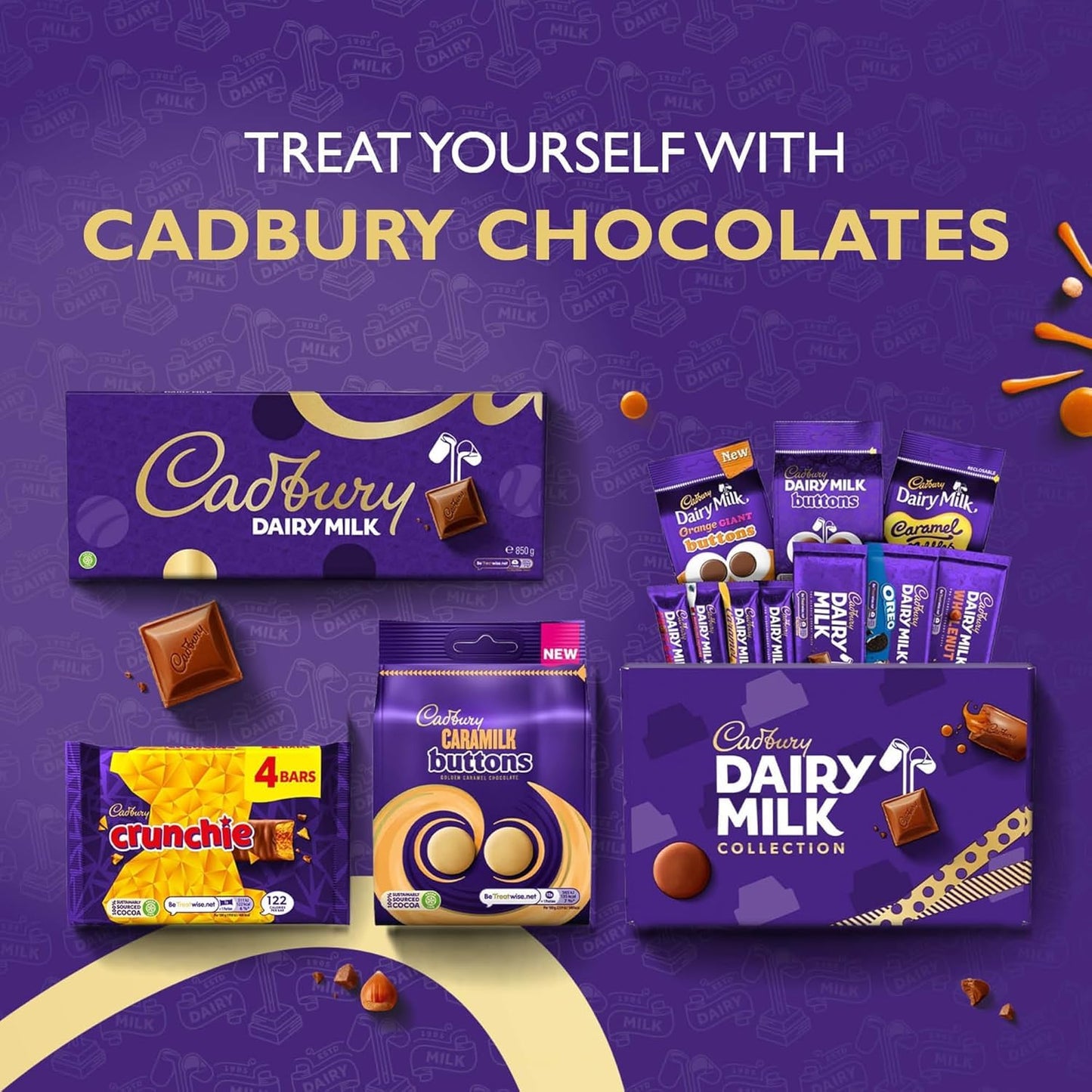 Cadbury Dairy Milk Chocolate Bar, The Classic Creamy Taste, Perfect for Sharing, 280 g (Pack of 1)