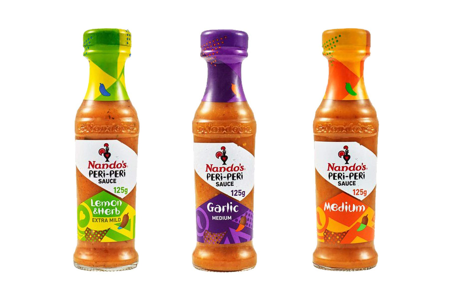 Nando's Peri-Peri Sauce Selection Medium, Lemon & Herb, Garlic 125g Each