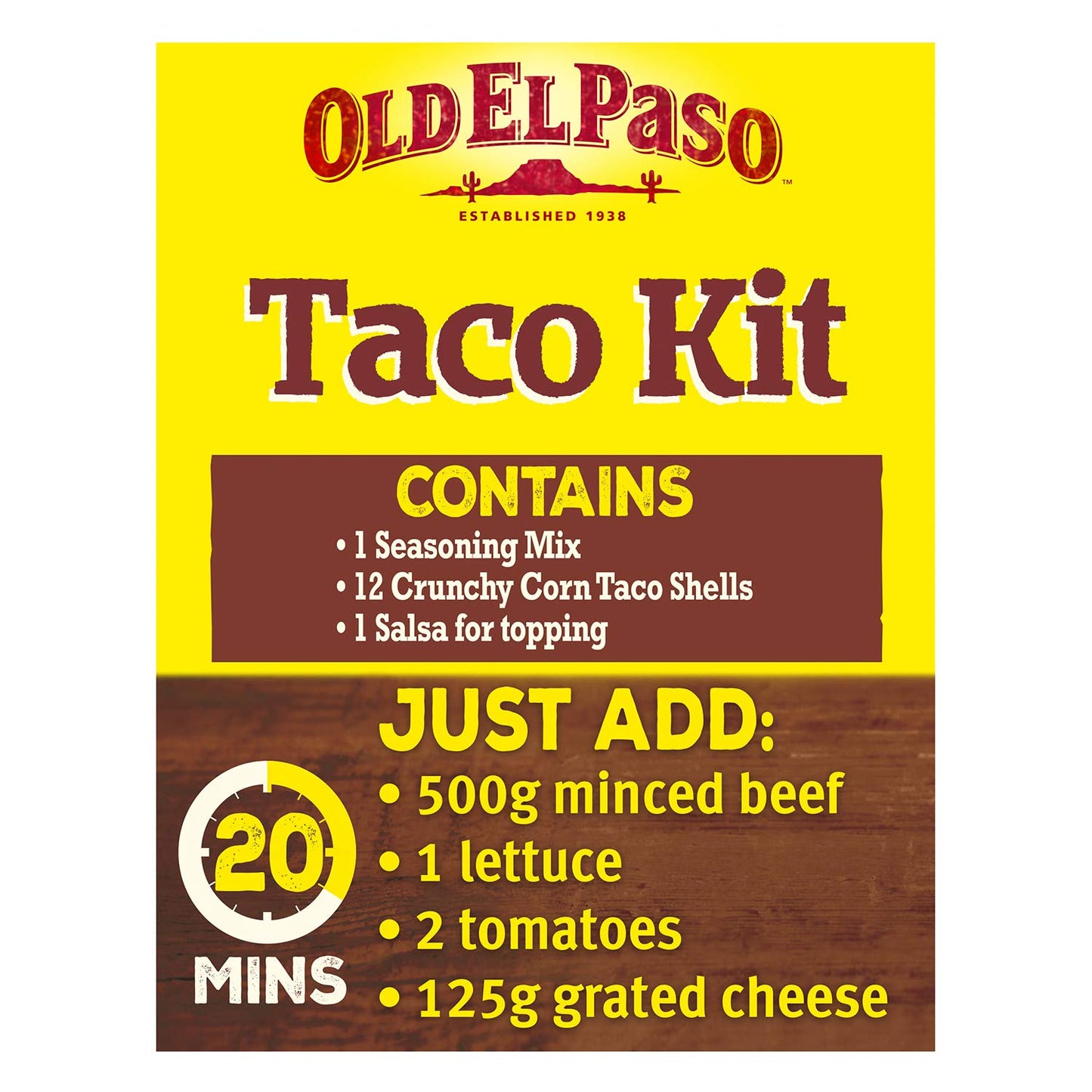 Old El Paso Sweet Paprika & Garlic Crunchy Taco Kit 308g