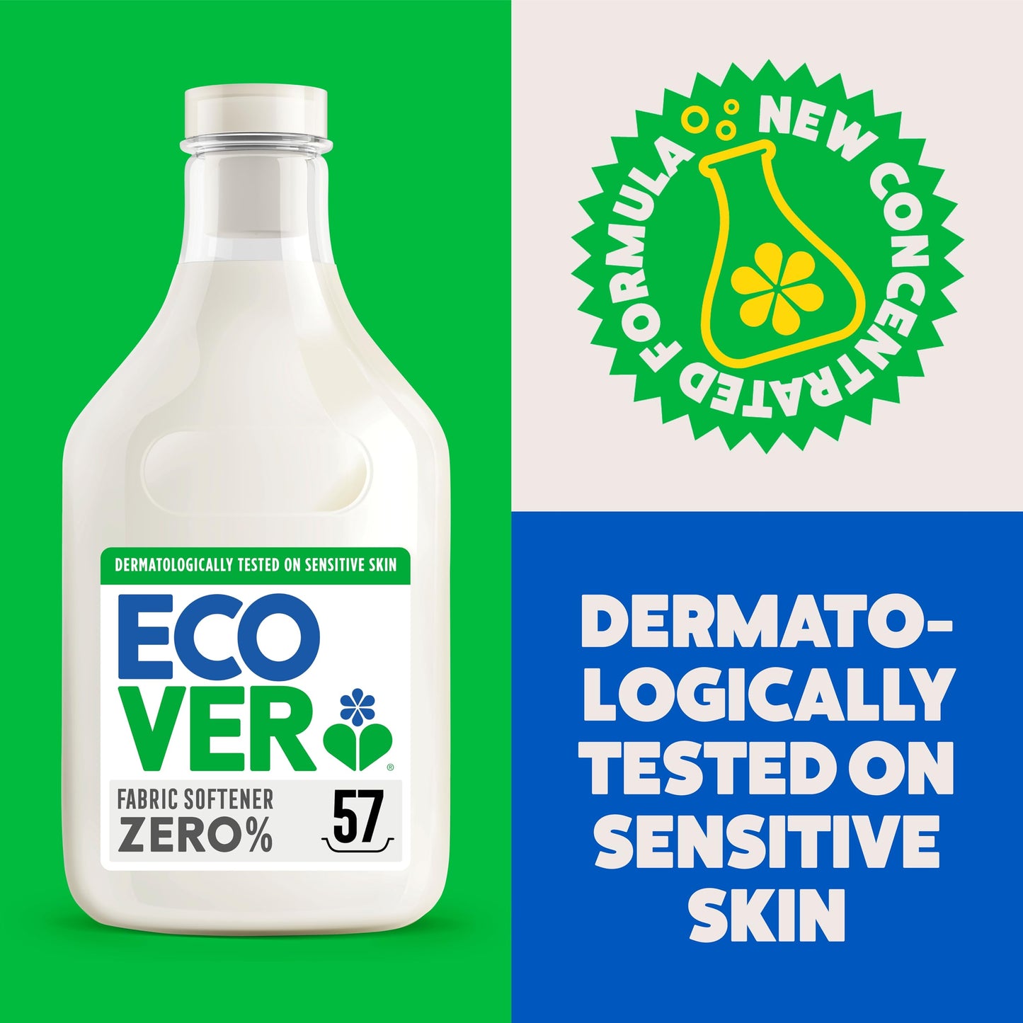 Ecover Zero Fabric Softener, Sensitive Skin, 57 Washes, 1.43L
