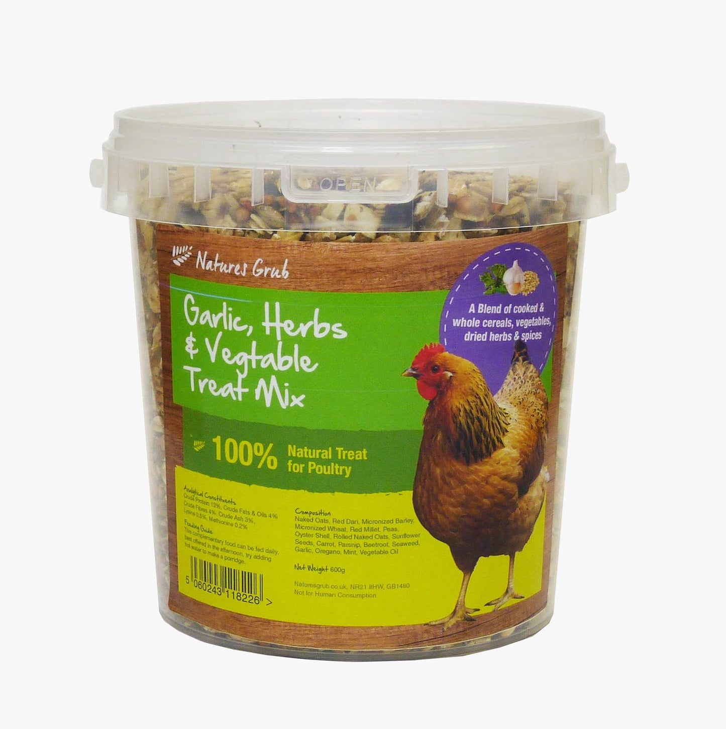 Natures Grub Garlic, Herbs and Vegetable Treat Mix 600 g