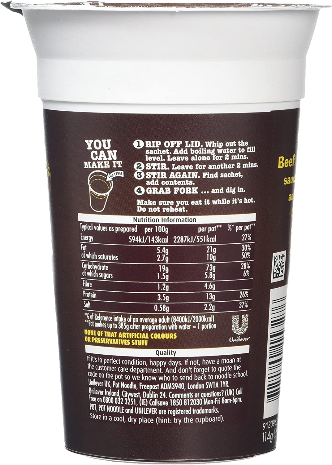 Pot Noodle King Pot Beef and Tomato Noodles, 114 g