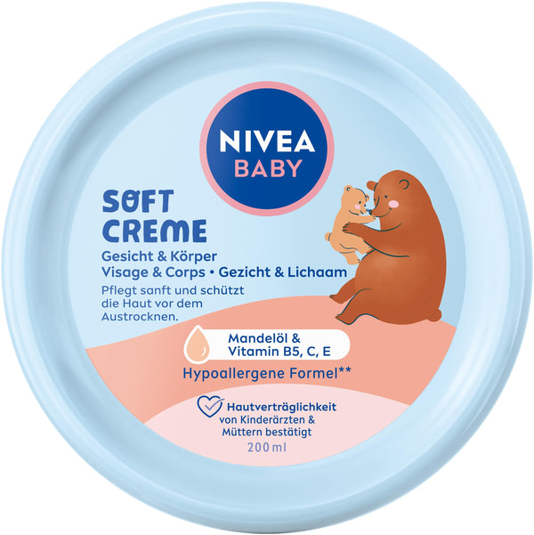 NIVEA BABY Soft moisturising cream with almond oil, 200ml