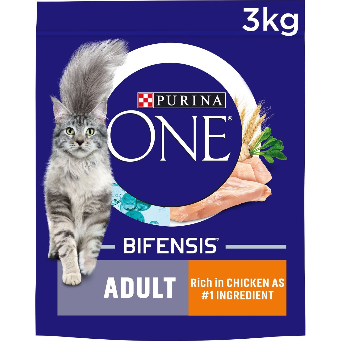 PURINA ONE | Dry Cat Food, Chicken and Wholegrains, 3kg