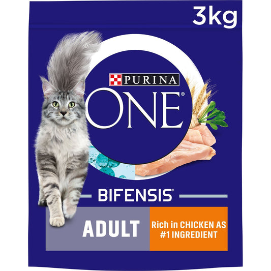 PURINA ONE | Dry Cat Food, Chicken and Wholegrains, 3kg