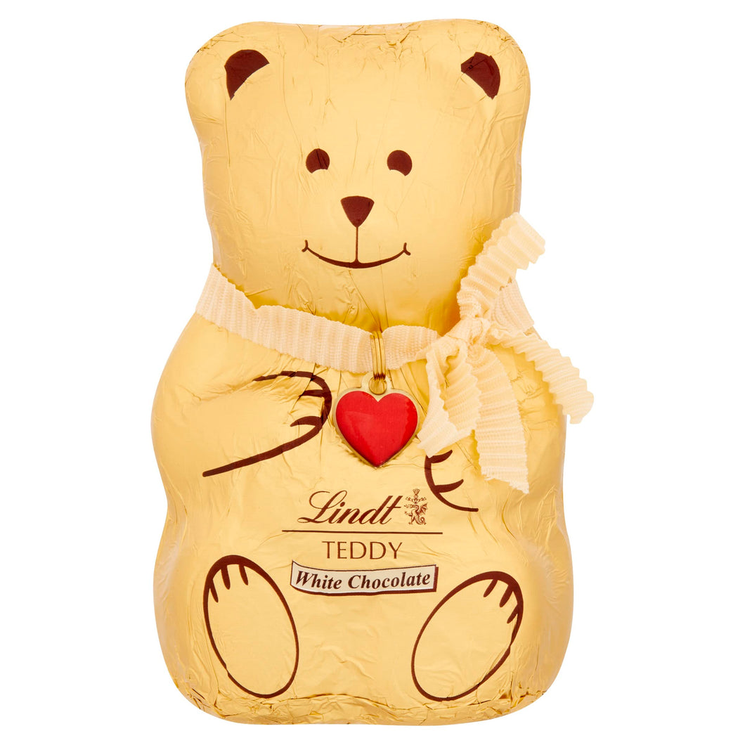 Lindt Teddy Christmas White Chocolate – 100g Medium – Made with the Finest Lindt White Chocolate – 2025 Christmas, Gift for All Ages