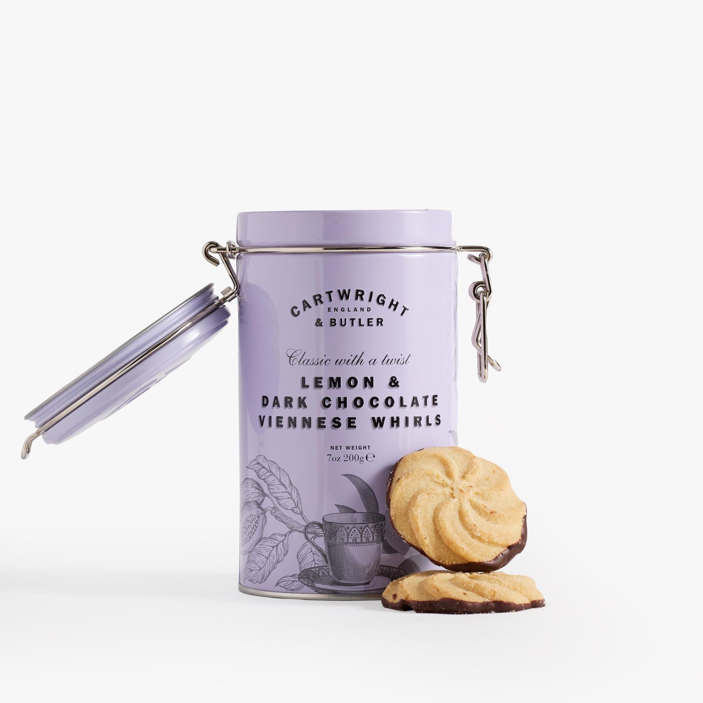 Cartwright & Butler Lemon and Dark Chocolate Viennese Whirl biscuits 200g