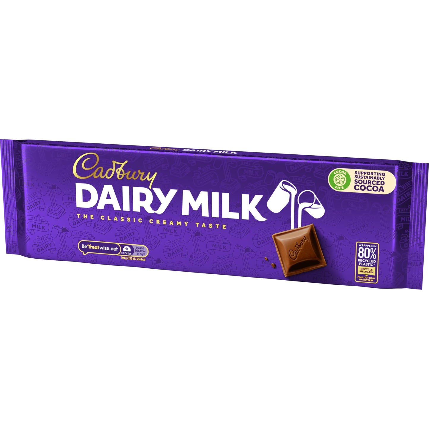 Cadbury Dairy Milk Chocolate Bar, The Classic Creamy Taste, Perfect for Sharing, 280 g (Pack of 1)