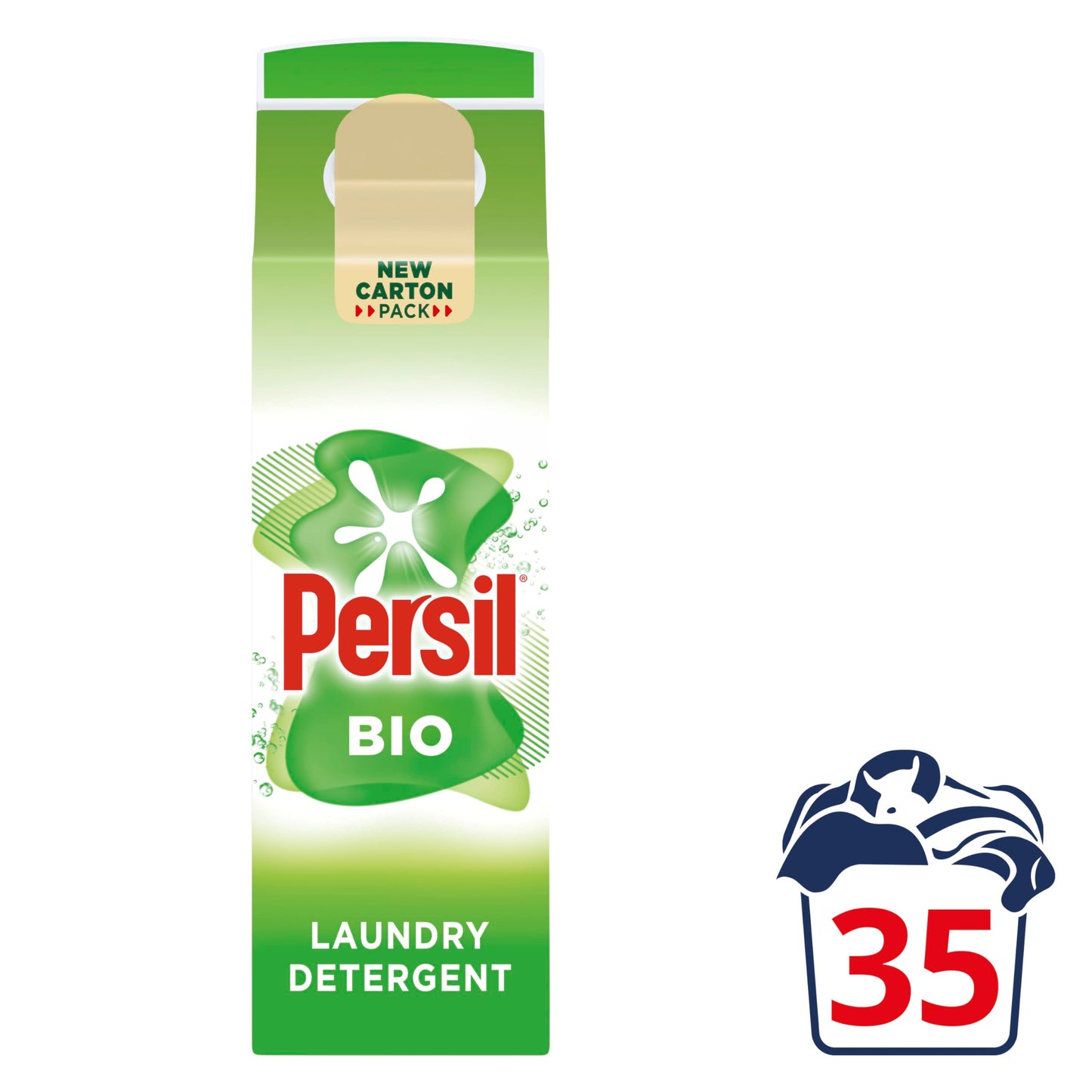 Persil Bio Laundry Washing Liquid Detergent 1st time removal of tough stains outstanding stain removal in quick & cold washes 35 washes (945 ml)