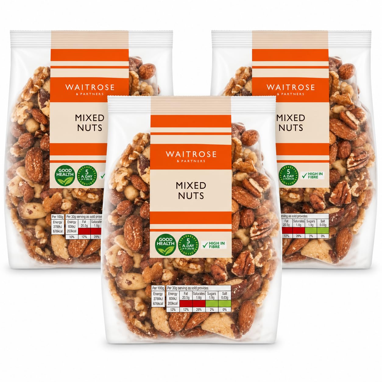 Waitrose Mixed Nuts 400g, Pack of 3