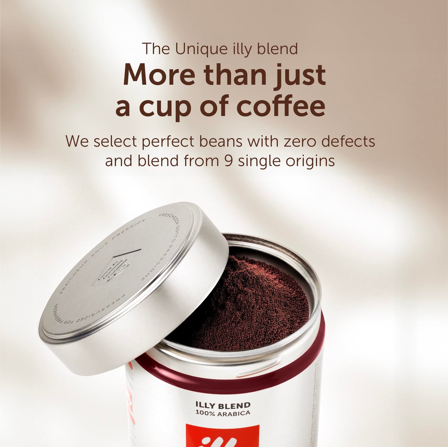 illy Intenso Ground Coffee, Dark Roast, 100% Arabica, Coarse Grind for Cafetiere & Filter Coffee, Suitable for Drip Coffee Makers, 250g Tin