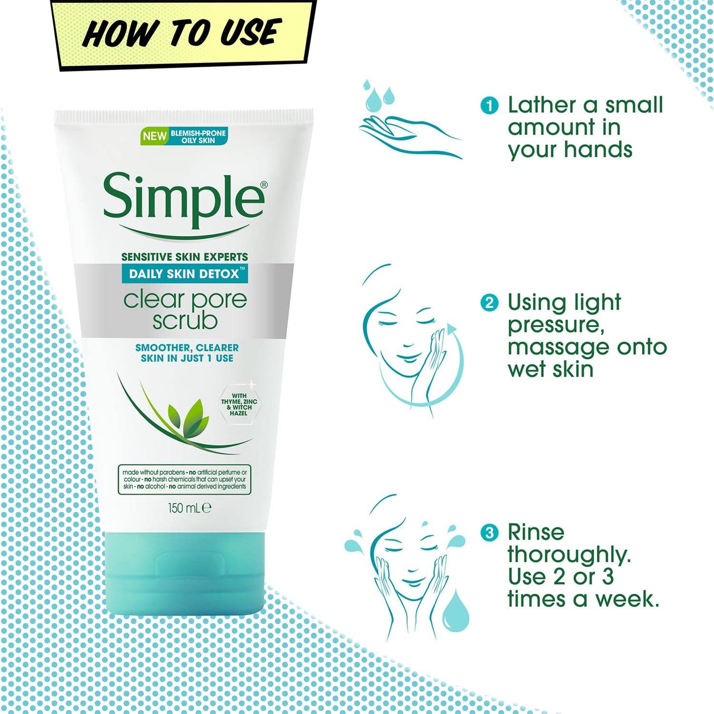 Simple Daily Skin Detox Clear Pore Scrub, 150ml