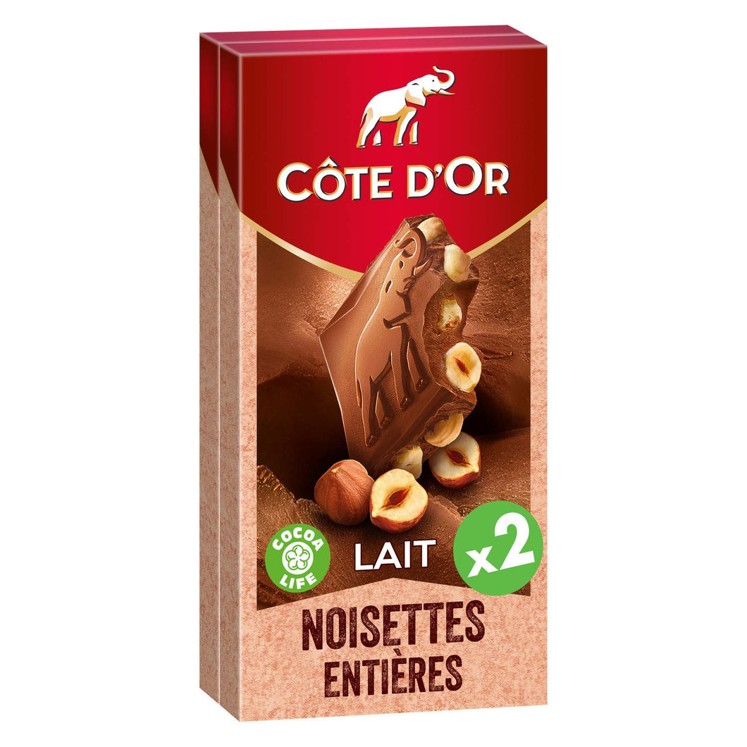 Cote D'Or Block Chocolate Milk Hazelnut 2 x 180 g