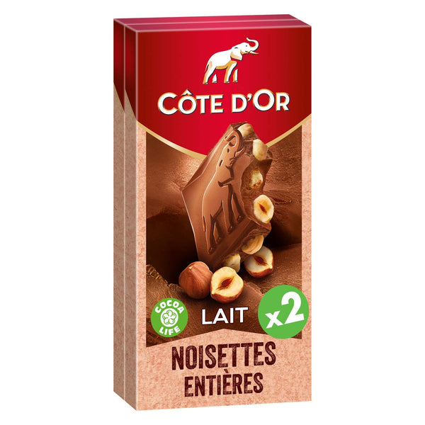 Cote D'Or Block Chocolate Milk Hazelnut 2 x 180 g