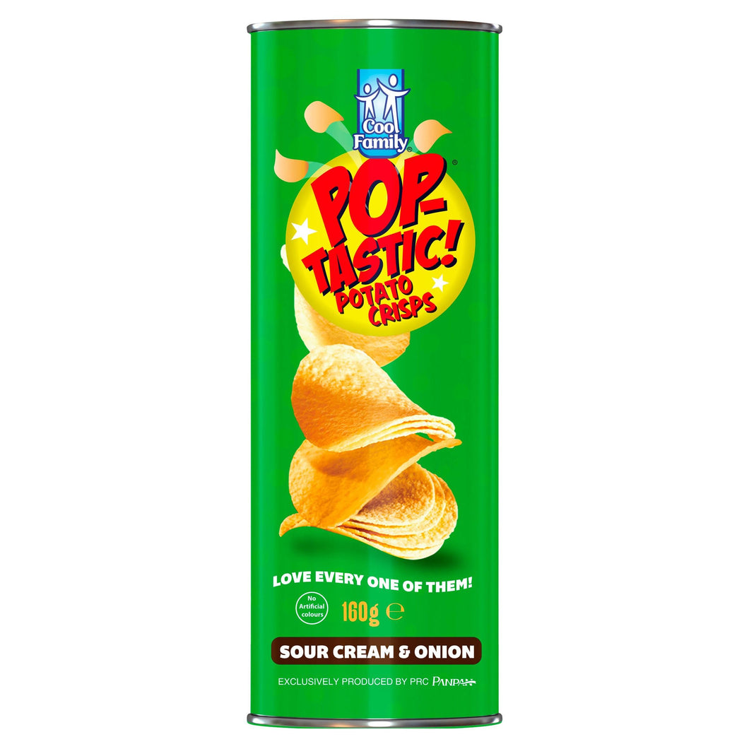 Pop-Tastic! Potato Crisps Sour Cream & Onion 160g