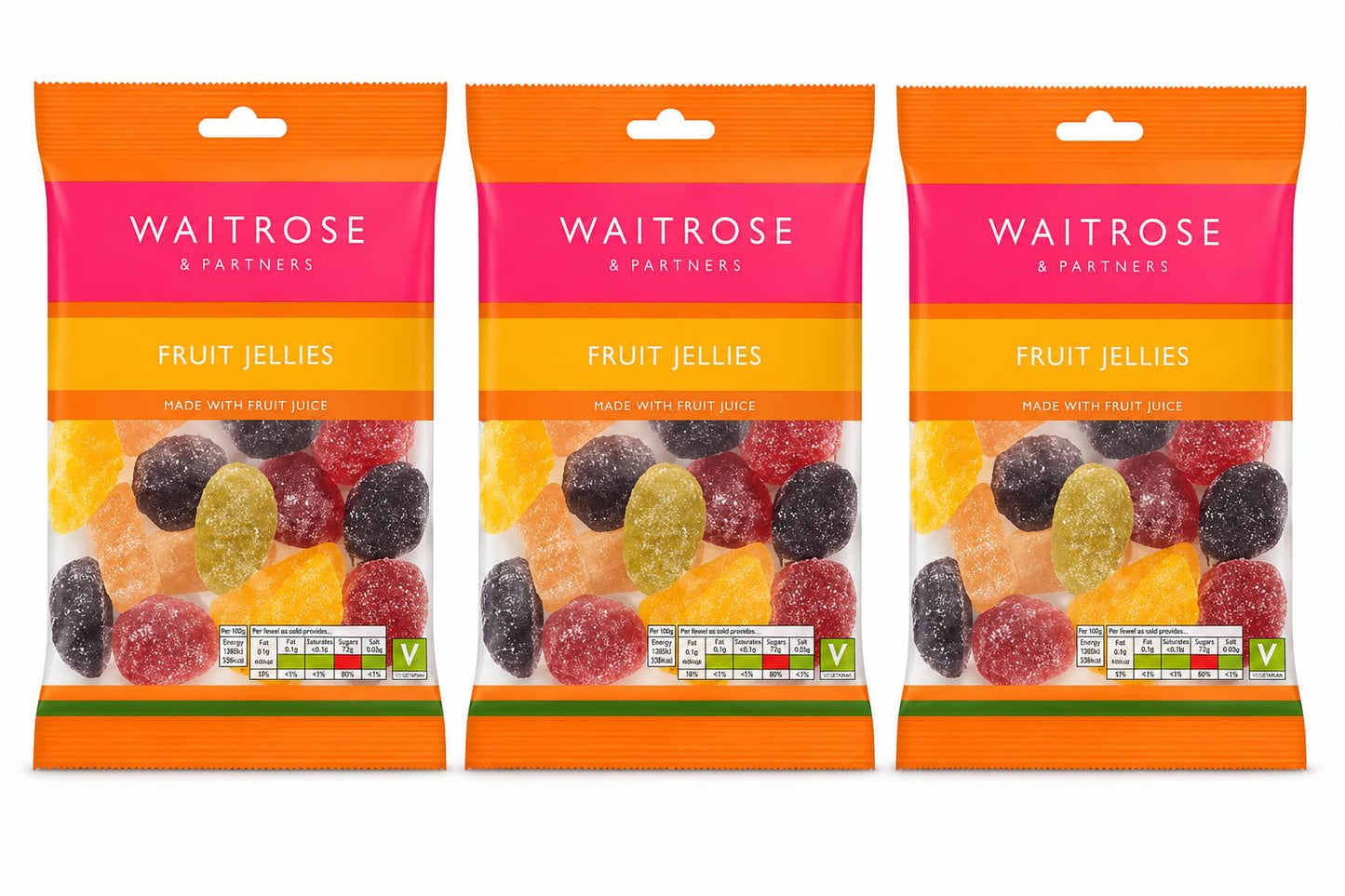 Waitrose Fruit Jellies 200g, Pack of 3