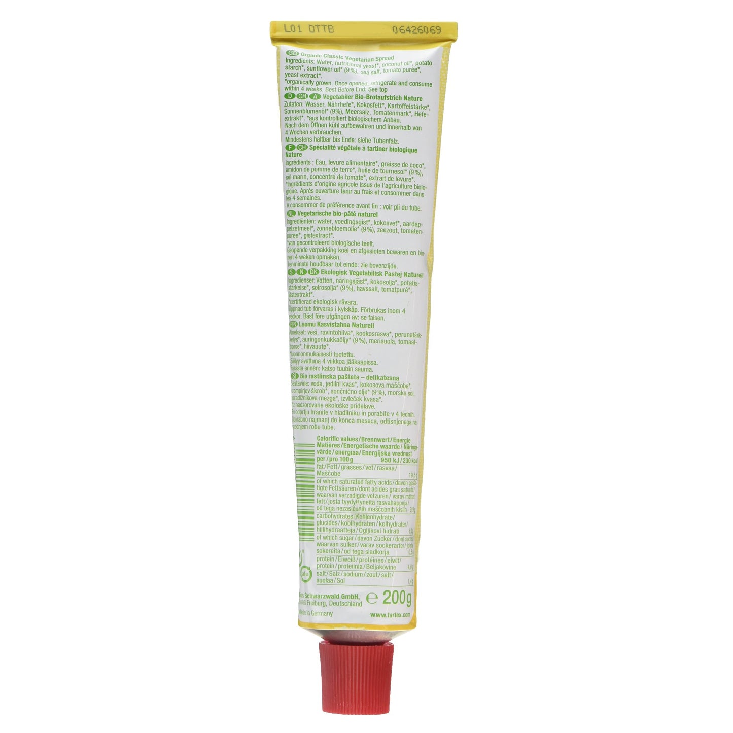 Tartex Organic Classic Vegetarian Pate Tube, 200g