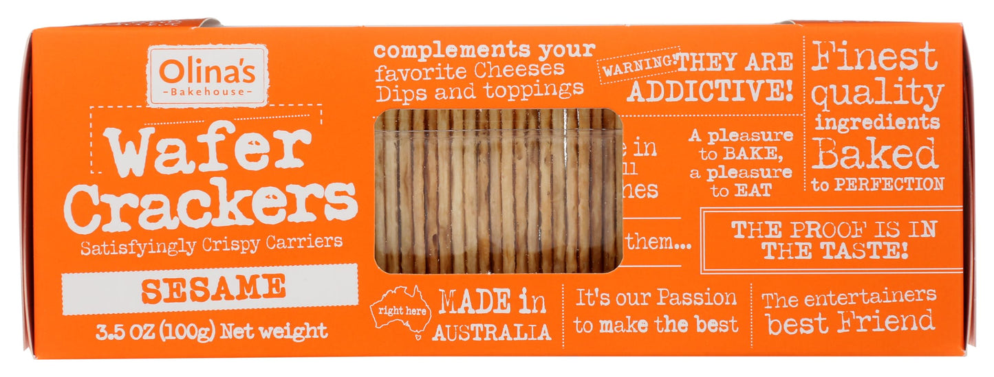 Olina's Bakehouse Wafer Cracker Snack - Sesame 3.5oz