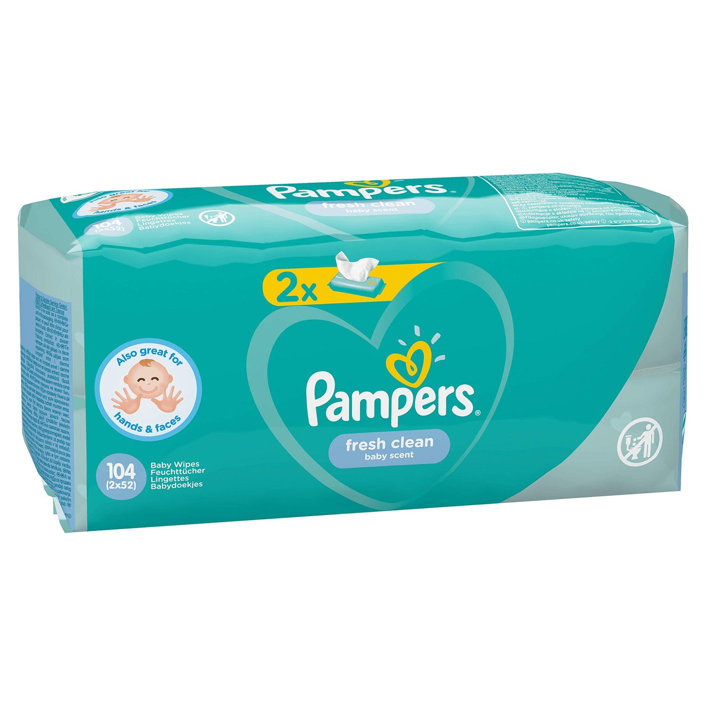 Pampers Fresh Clean 81688037 Baby Wet Wipes 104 pc(s) - Baby Wipes (Wet Baby Wipe, Plastic Bag, Girl/Boy, White, Germany, 603.37 g)