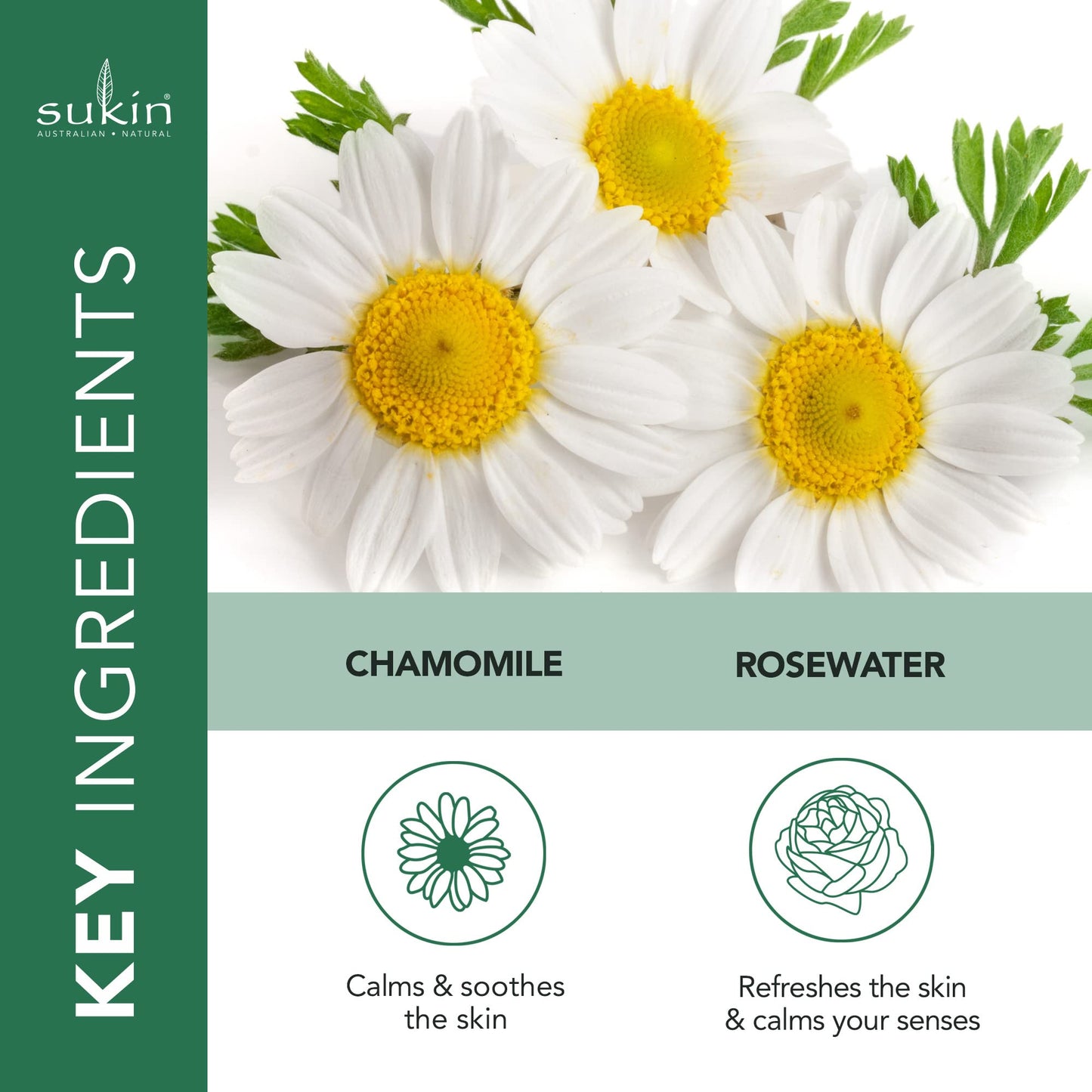 Sukin Signature Hydrating Mist Toner 125ml - alcohol free with Chamomile & Rosewater; cruelty free & vegan friendly - soothes, purifies & cools tired skin.