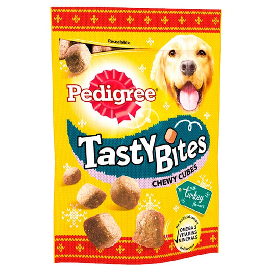 Pedigree Tasty Bites Chewy Cubes Turkey Flavour, 130g