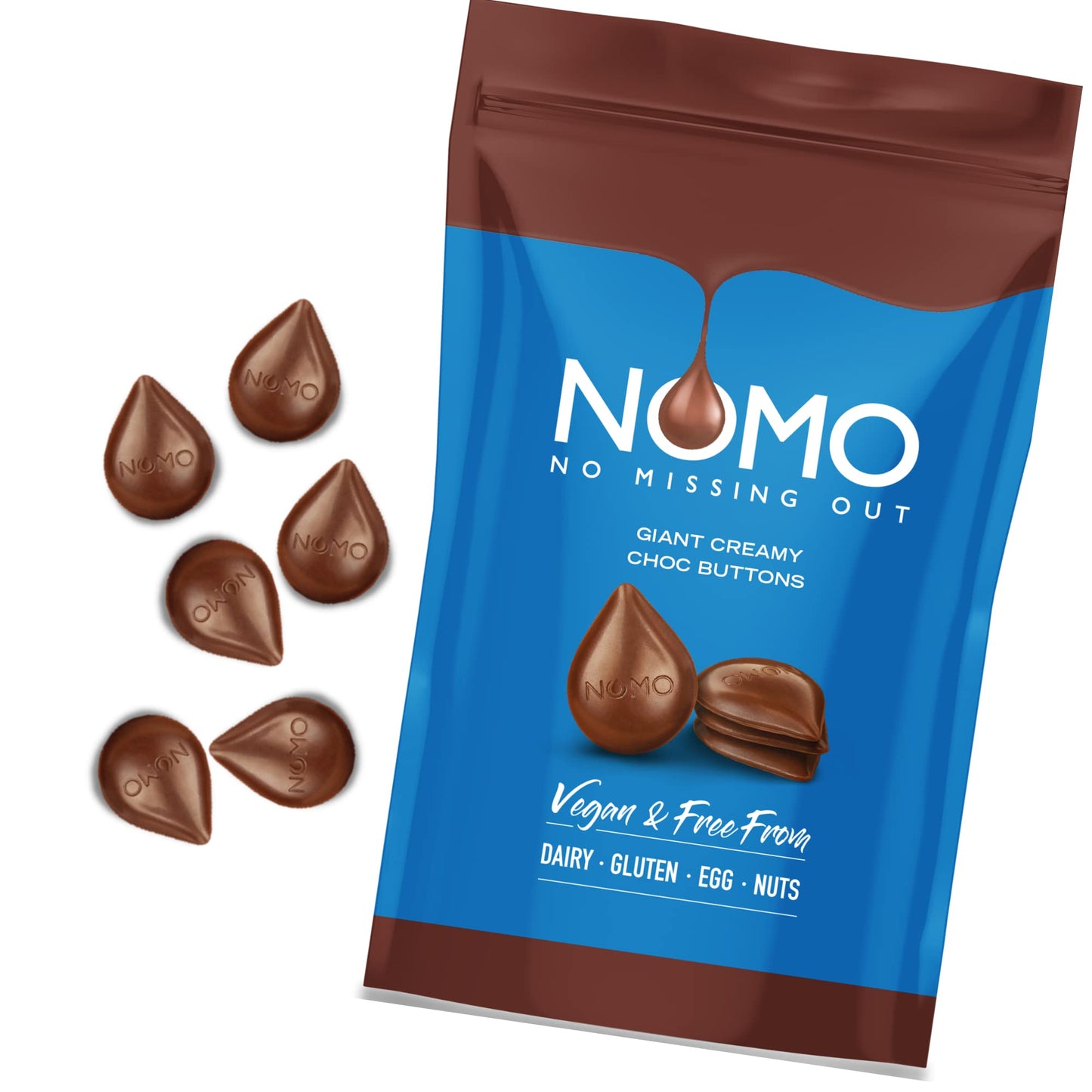 NOMO Giant Creamy Choc Buttons, 110g