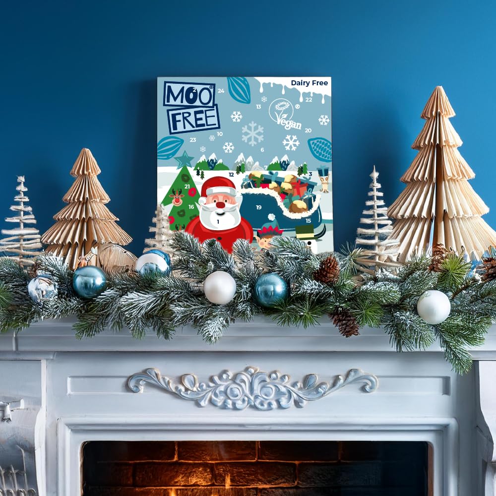 Moo Free Alternative White Chocolate Advent Calendar Christmas Gluten Dairy Free Vegan Friendly