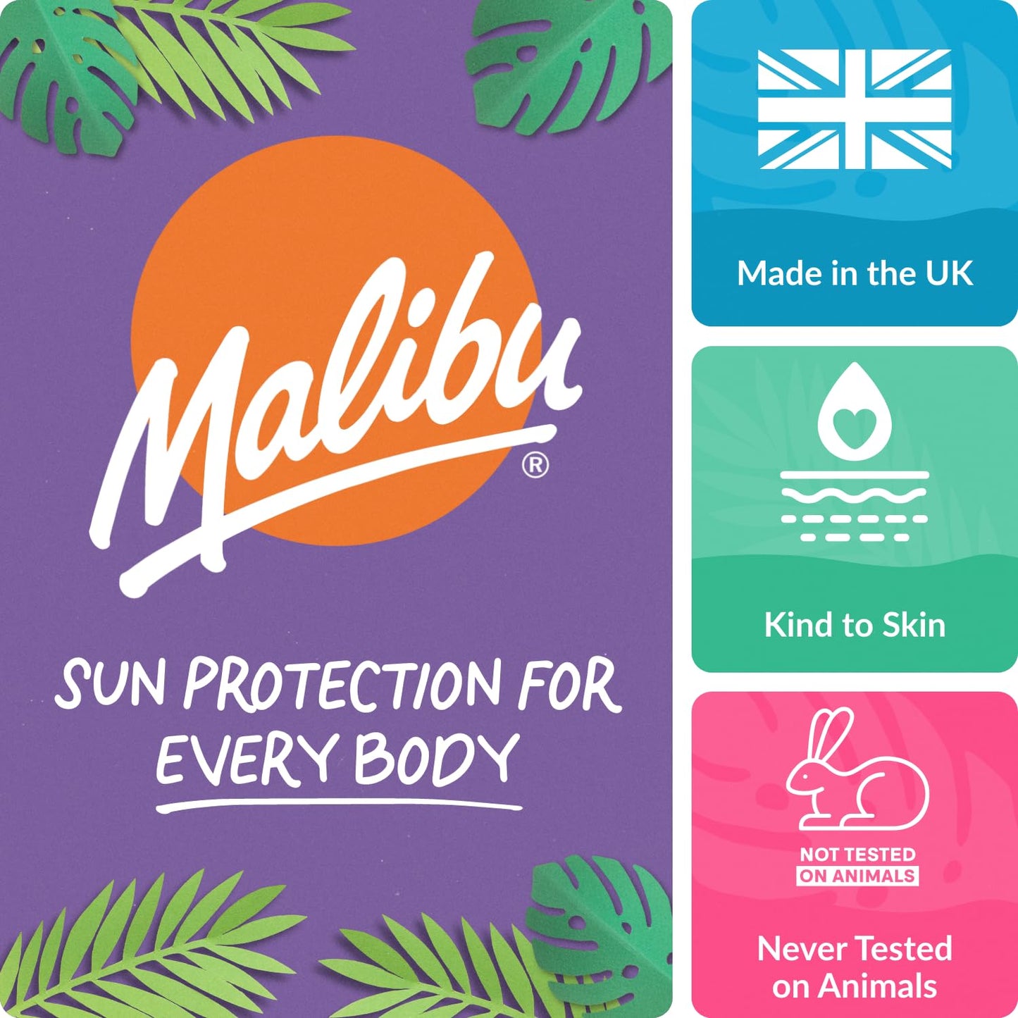 Malibu Sun SPF 30 Lotion, High Protection Sun Cream, Water Resistant, Vitamin E and Aloe Vera Enriched