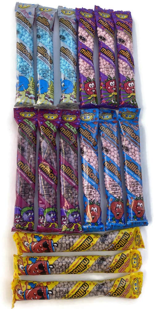 Millions Tubes Variety Bundle Strawberry, Blackcurrant, Raspberry, Cola and Bubblegum