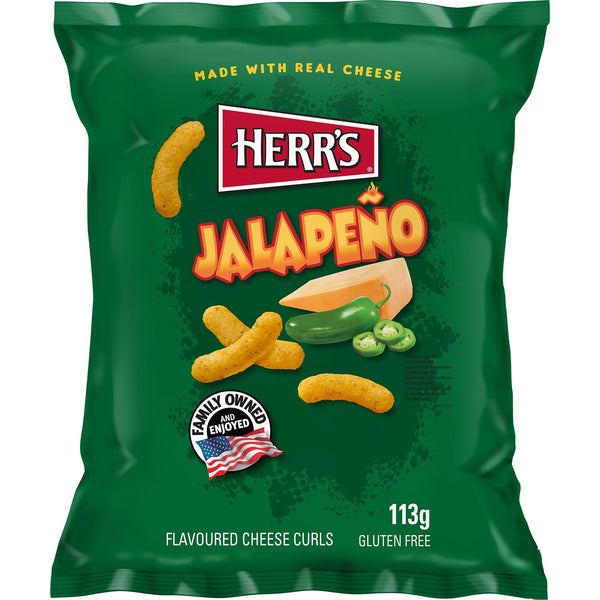 Herr's Jalapeño Flavoured Cheese Curls 113g