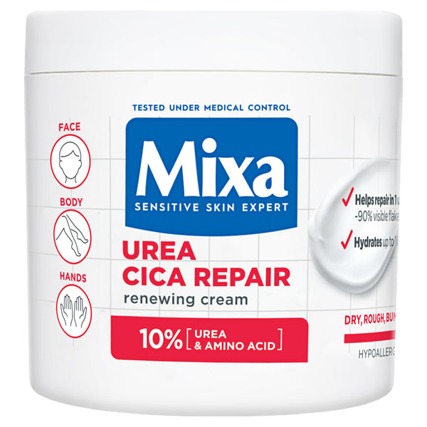 Mixa Body Cream, Urea Cica Repair Renewing Cream For Dry Rough Skin 400ml