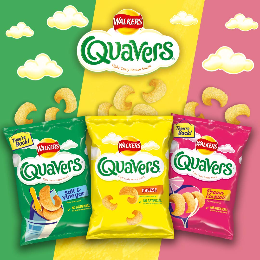 Walkers Quavers Cheese Snacks, 12 x 16 g