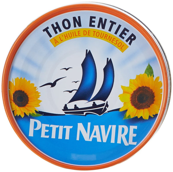 Petit Navire Thon Entier à l'Huile de Tournesol, 160 g