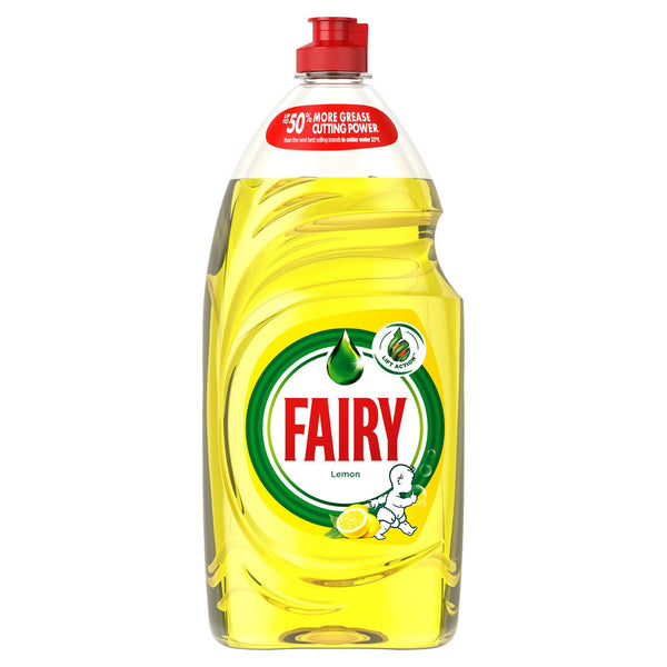 FAIRY Lemon Washing Up Liquid With Lift Action And Upto 50% More Grease Cutting Power with the Fresh Smell of Lemons, 1015ml