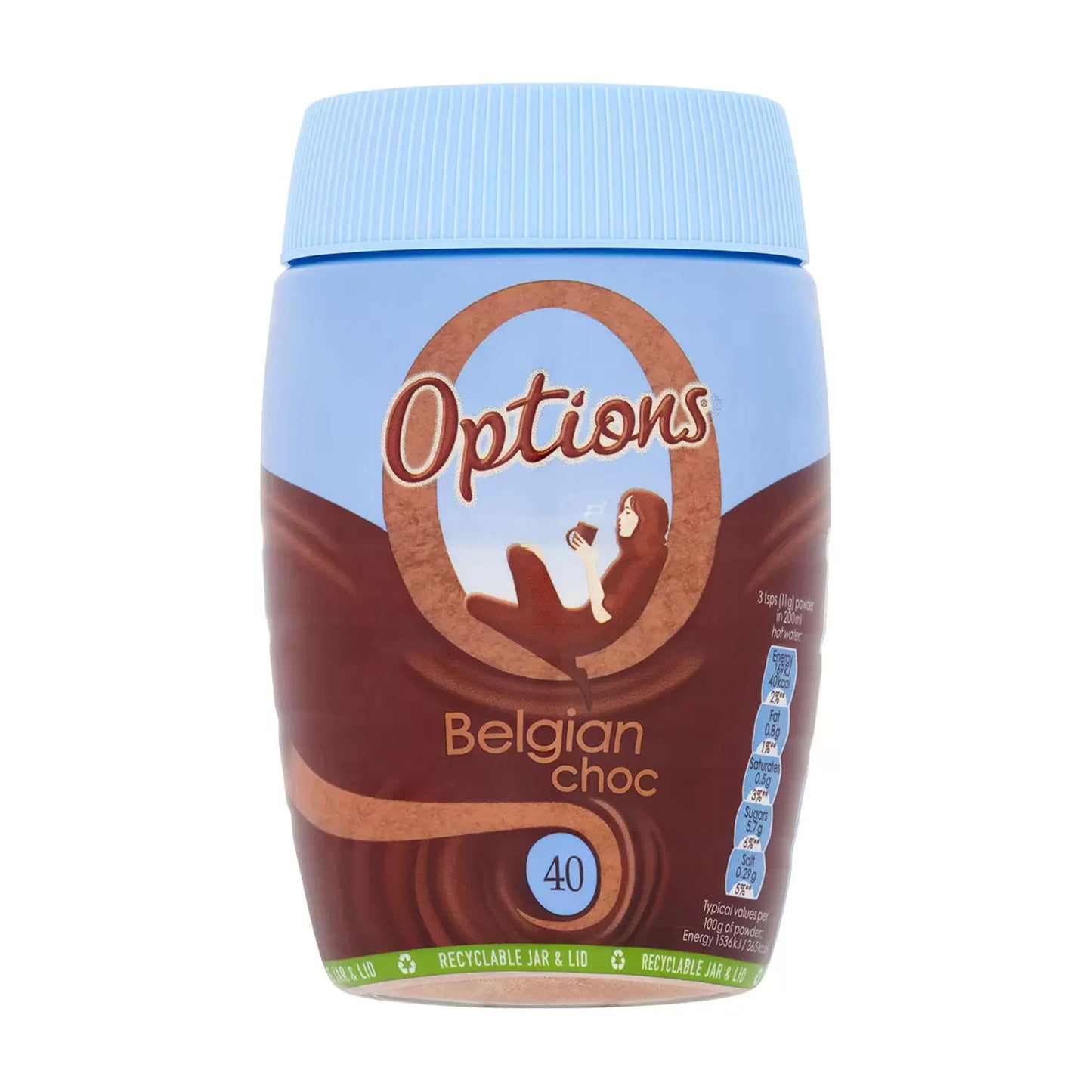 Options Instant Belgian Chocolate Drinking Chocolate Powder, 395 g