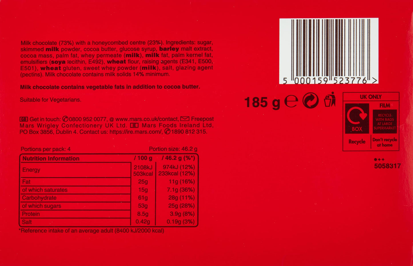 Maltesers Chocolate Box, 185g