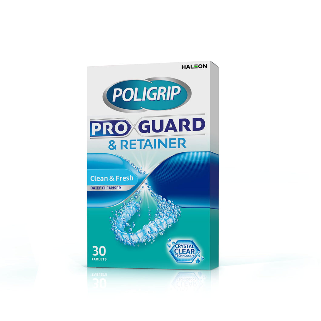 Poligrip Pro Guard & Retainer Clear & Fresh Daily Cleanser - 30 Tablets