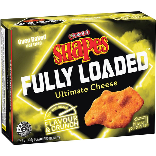 Arnott's Shapes Fully Loaded Ultimate Cheese Oven Baked 130g