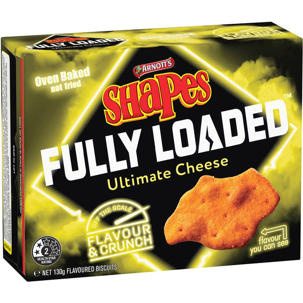 Arnott's Shapes Fully Loaded Ultimate Cheese Oven Baked 130g