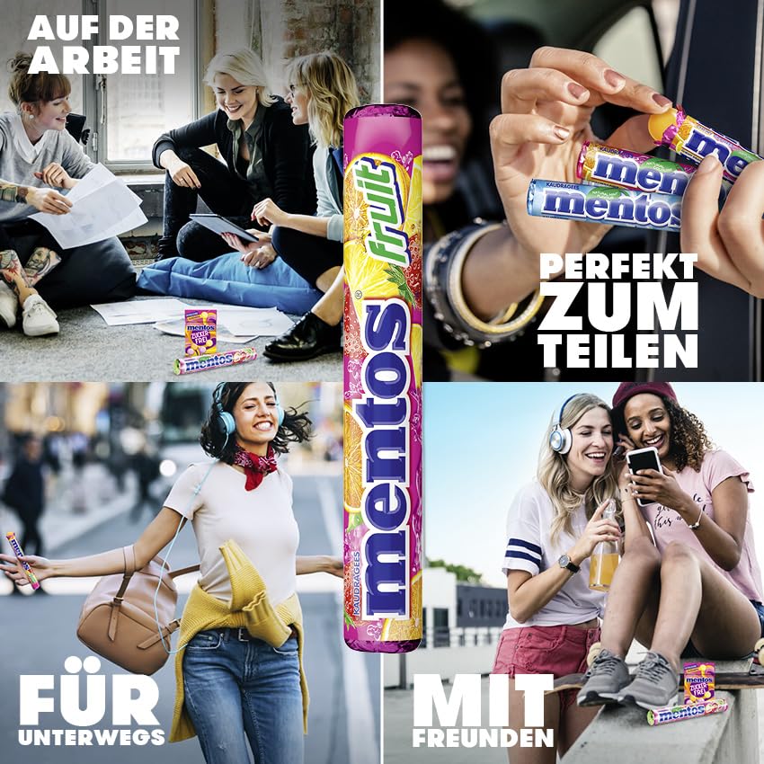 Mentos Chewy Dragees Fruit 3 x 38g