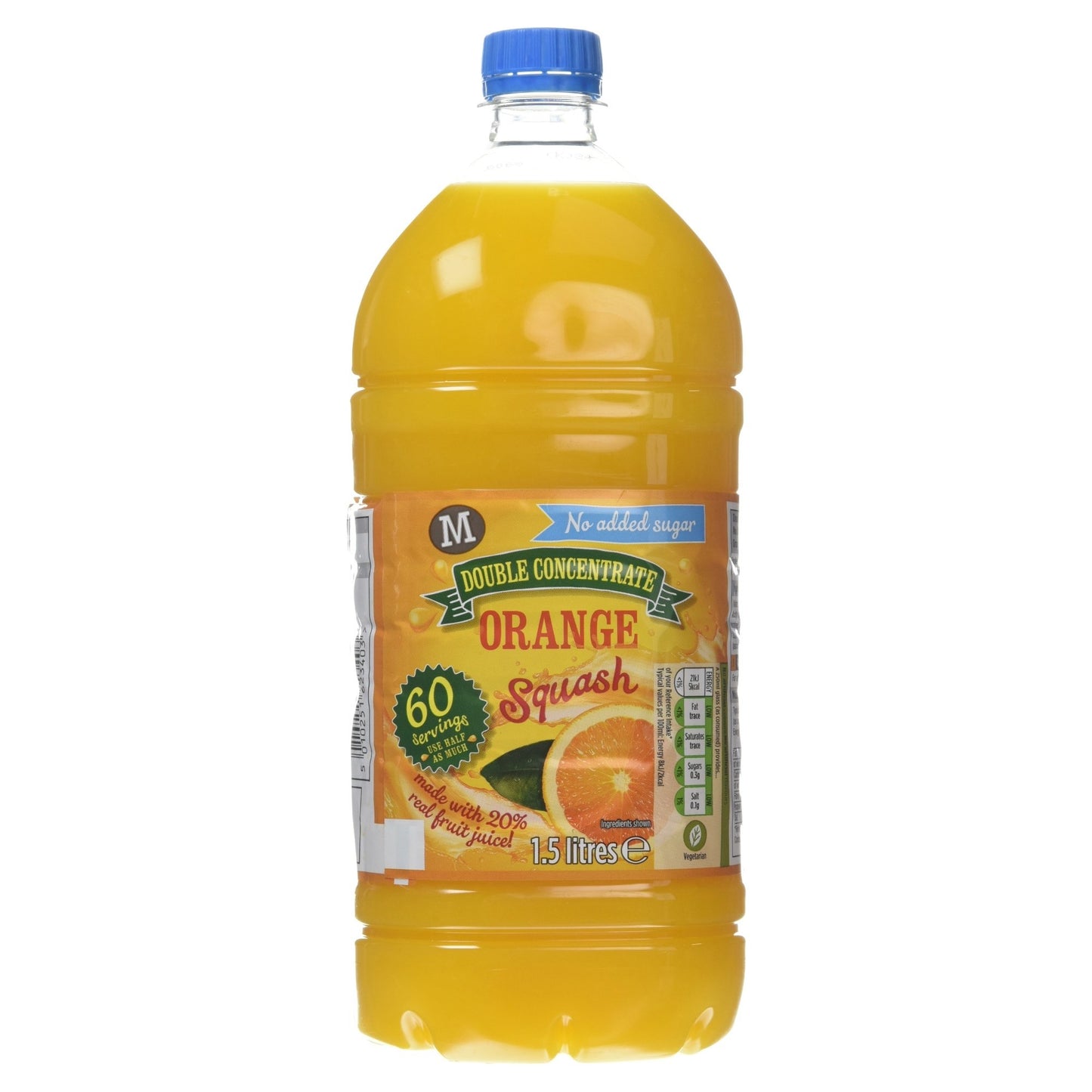 Morrisons Orange Squash No Added Sugar 1.5 litre
