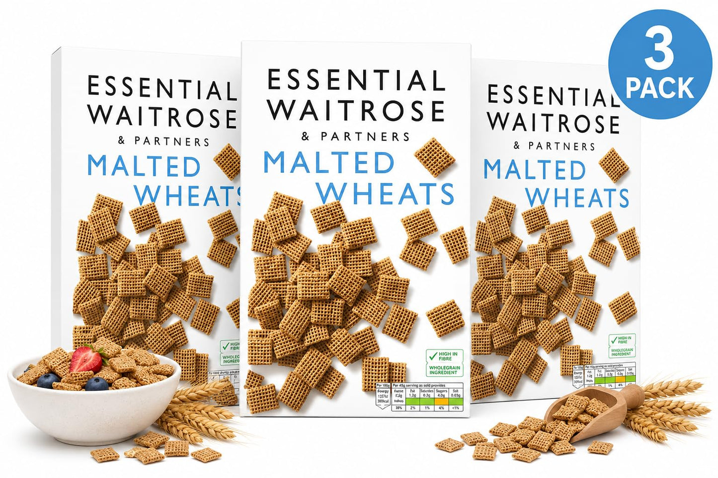 Essentials Malted Wheats 750g, Pack of 3