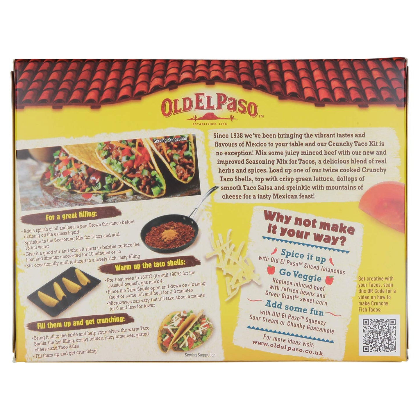 Old El Paso Sweet Paprika & Garlic Crunchy Taco Kit 308g