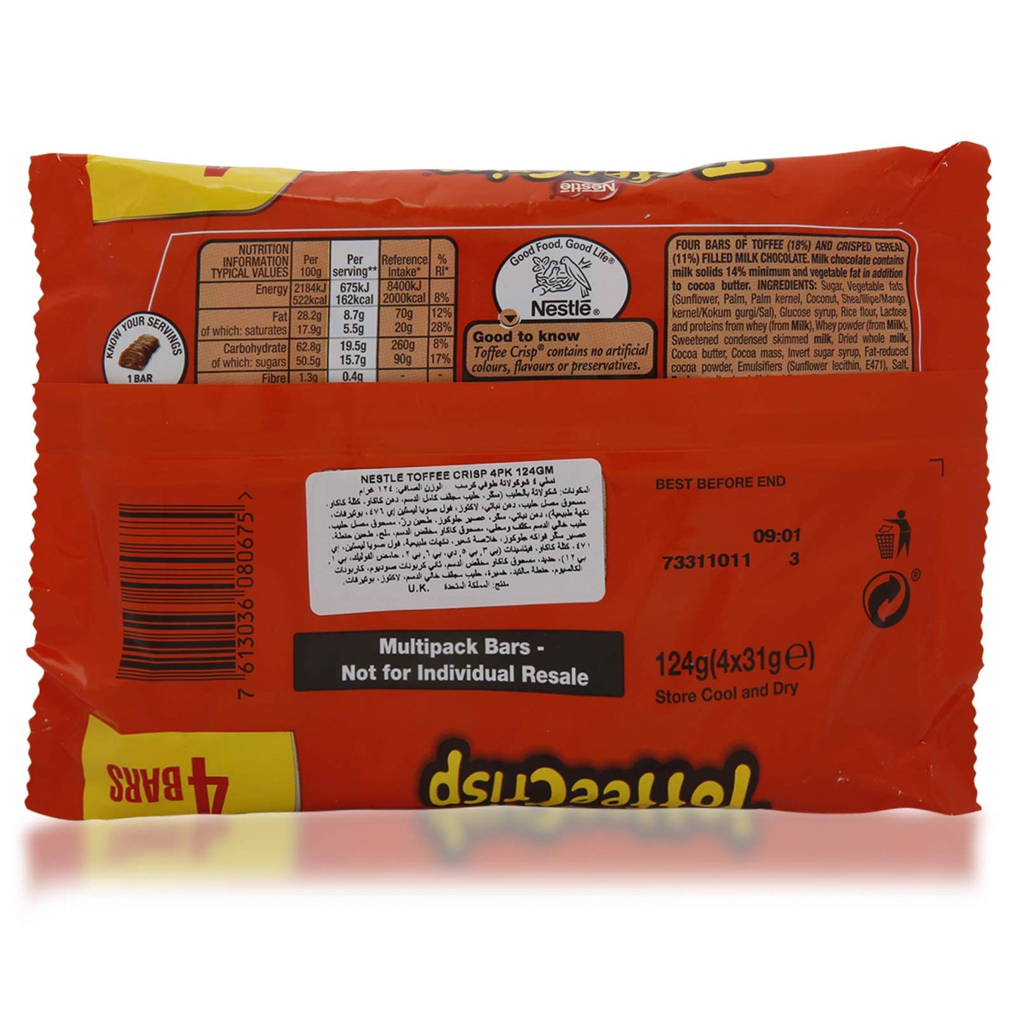 Nestle Toffee Crisp, 4 x 31g